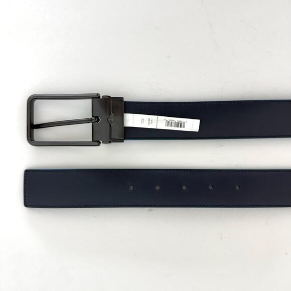 Coach Harness Buckle Cut To Size Reversible Belt Check Geo Print Men's 42” - Picture 9 of 13